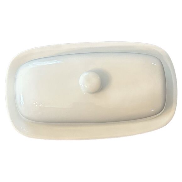 White Butter Dish with Lid and Gravy Boat Set Serving Dishes‎ - Picture 3 of 8